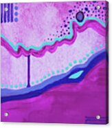 River Bed Abstract In Pink Purple Aqua Blue Acrylic Print