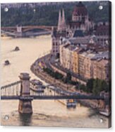 River Danube, Chain Bridge, Hungarian Parliament Acrylic Print