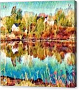 River Reflections In Autumn Acrylic Print