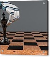 Robot Hand Chessboard Acrylic Print