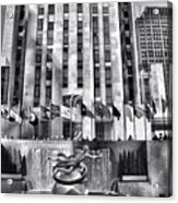Rockefeller Center Black And White Acrylic Print