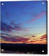Romantic Sunset With Love Story With Clouds Acrylic Print