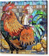 Rooster Glass Mosaic Acrylic Print