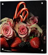Roses And Candy Canes Acrylic Print