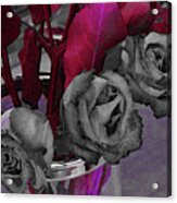 Roses And Leaves Acrylic Print