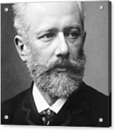 Russian Composer Pyotr Ilyich Tchaikovsky. Portrait Photograph, 1888. Russian Photographer. Acrylic Print