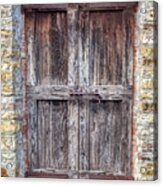 Rustic Weathered Brown Wood Door Acrylic Print