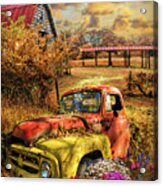 Rusty Truck In The Autumn Garden Acrylic Print
