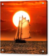 Sailboat At Sunset Acrylic Print
