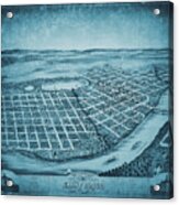 Saint Cloud Minnesota Vintage Map Birds Eye View 1869 Blue Acrylic Print