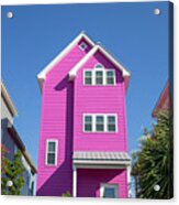 Saint George Island Pink House Florida Acrylic Print