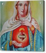 Saint Mary S Sacred Heart Acrylic Print