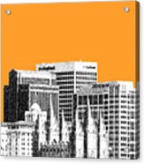 Salt Lake City Skyline - Orange Acrylic Print
