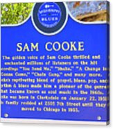 Sam Cooke Blues Trail Plaque Clarksdale Ms Acrylic Print