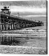 San Clemente Pier In Black And White Acrylic Print