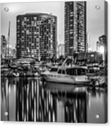 San Diego Embarcadero Marina Black And White Picture Acrylic Print