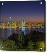 San Francisco Bay Bridge Nightscape Acrylic Print