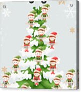 Santa And His Elves Acrylic Print