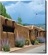 Santa Fe Adobe Houses On Upper Canyon Road Acrylic Print