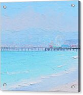 Santa Monica Pier Impression Acrylic Print