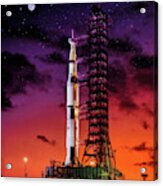 Saturn V Rocket Launchpad Acrylic Print