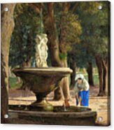 Scene From The Garden Of The Villa Borghese In Rome Acrylic Print