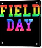 School Field Day Rainbow Jersey Acrylic Print