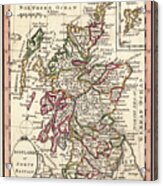 Scotland Antique Map 1798 Acrylic Print