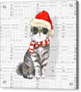 Scottish Straight Cat Funny Christmas Acrylic Print