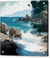 Sea And Rocks, Vlora, Albania 2 Acrylic Print