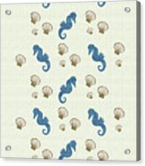 Seahorse And Shells Pattern Art Acrylic Print