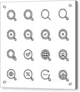Search Line Icons. Editable Stroke. Pixel Perfect. For Mobile And Web. Contains Such Icons As Search, Seo, Magnifying Glass, Job Hunting, Searching, Looking, Deal Hunting. Acrylic Print