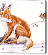 Fox And Robin - Seasonal Greetings Acrylic Print