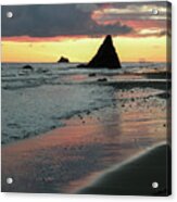 Seastack In Sunset On The Wilderness Coast Acrylic Print
