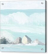 Serene Beach Waves 2-ramona Murdock Art Acrylic Print