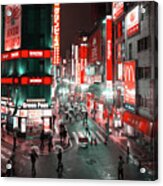 Shinjuku At Night, Tokyo Acrylic Print