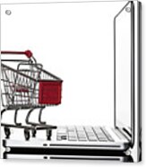 Shopping Cart And Laptop Computer Still Life Acrylic Print