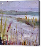 Shore - Purple, Golden Acrylic Print