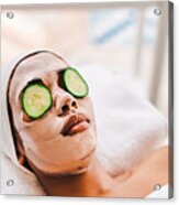 Shot Of An Attractive Young Woman Getting A Facial At A Beauty Spa Acrylic Print