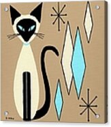 Siamese Cat With Retro Diamonds Acrylic Print
