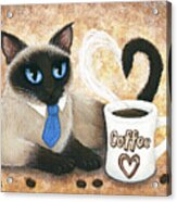 Siamese Coffee Cat - Dapper Cat Acrylic Print