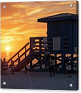 Siesta Key Beach Sunset Sarasota Florida Lifeguard House Acrylic Print