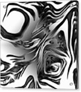 Silver Ink Abstract Design Acrylic Print