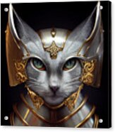 Singa The Silver Cat Warrior Princess Acrylic Print