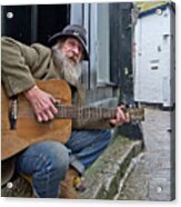 The Audience - Homeless Singer Gives Guitar Street Concert Uk Acrylic Print