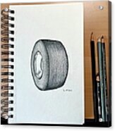 Sketch Of Drag Racer Wheel Acrylic Print