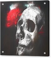 Skull And Flowers Acrylic Print