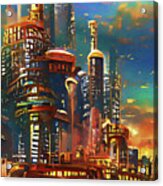 Skyline From The Future, 01 Acrylic Print