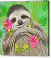 Sloth Make Me Smile Acrylic Print
