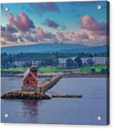 Small Lighthouse On Maine Coast Acrylic Print